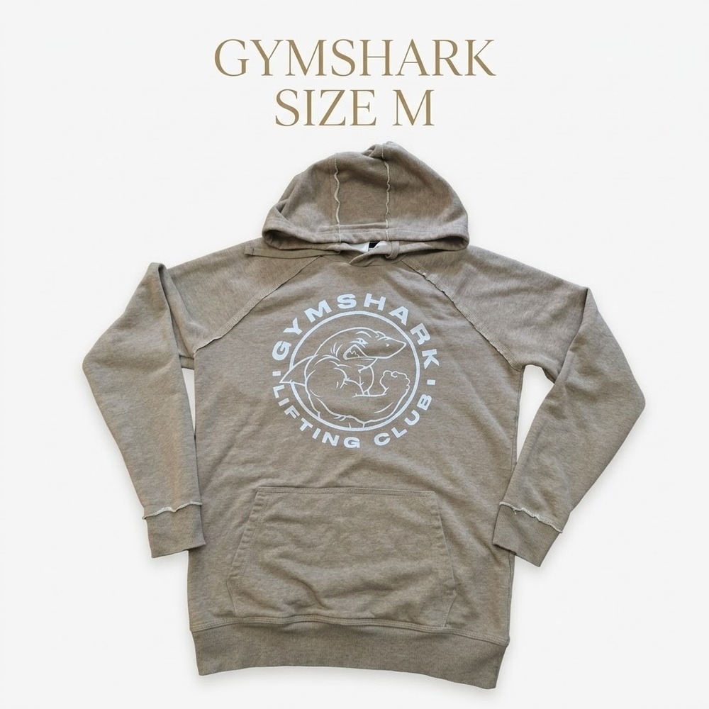Gymshark Lifting Club Pullover Hoodie Cotton Blend Size M Brown Athleisure